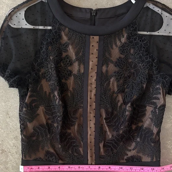 Tadashi Shoji Black Lace Midi Dress